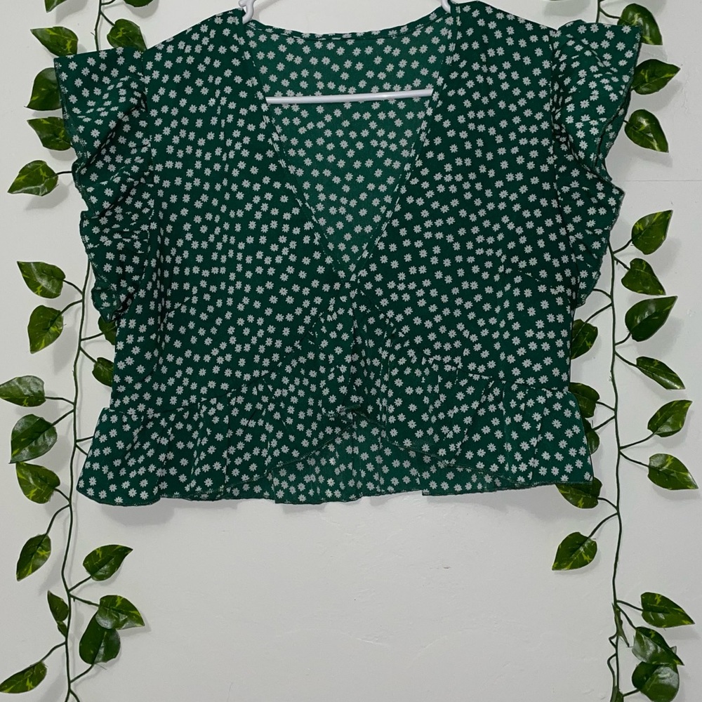 Green Shein crop top